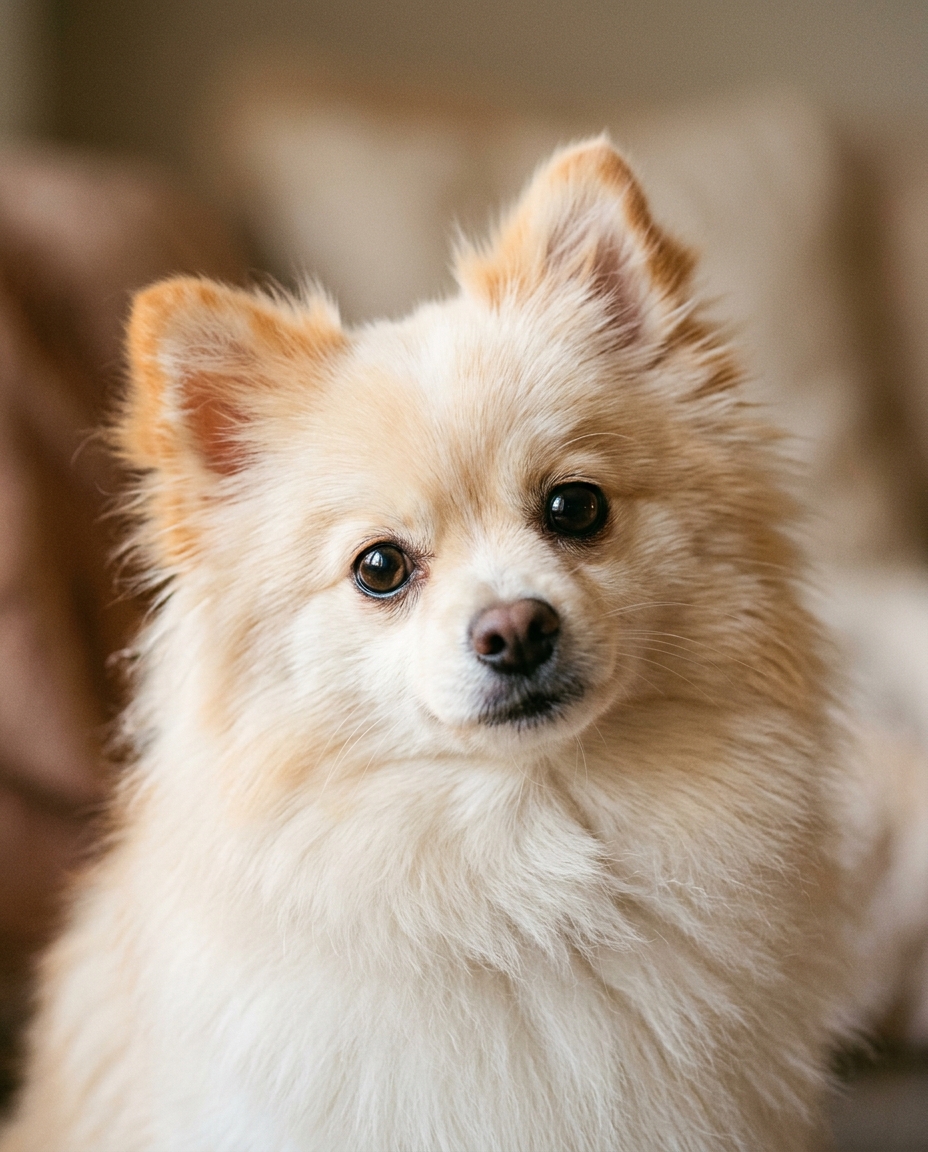 포메라니안 소형견 클로즈업 초상